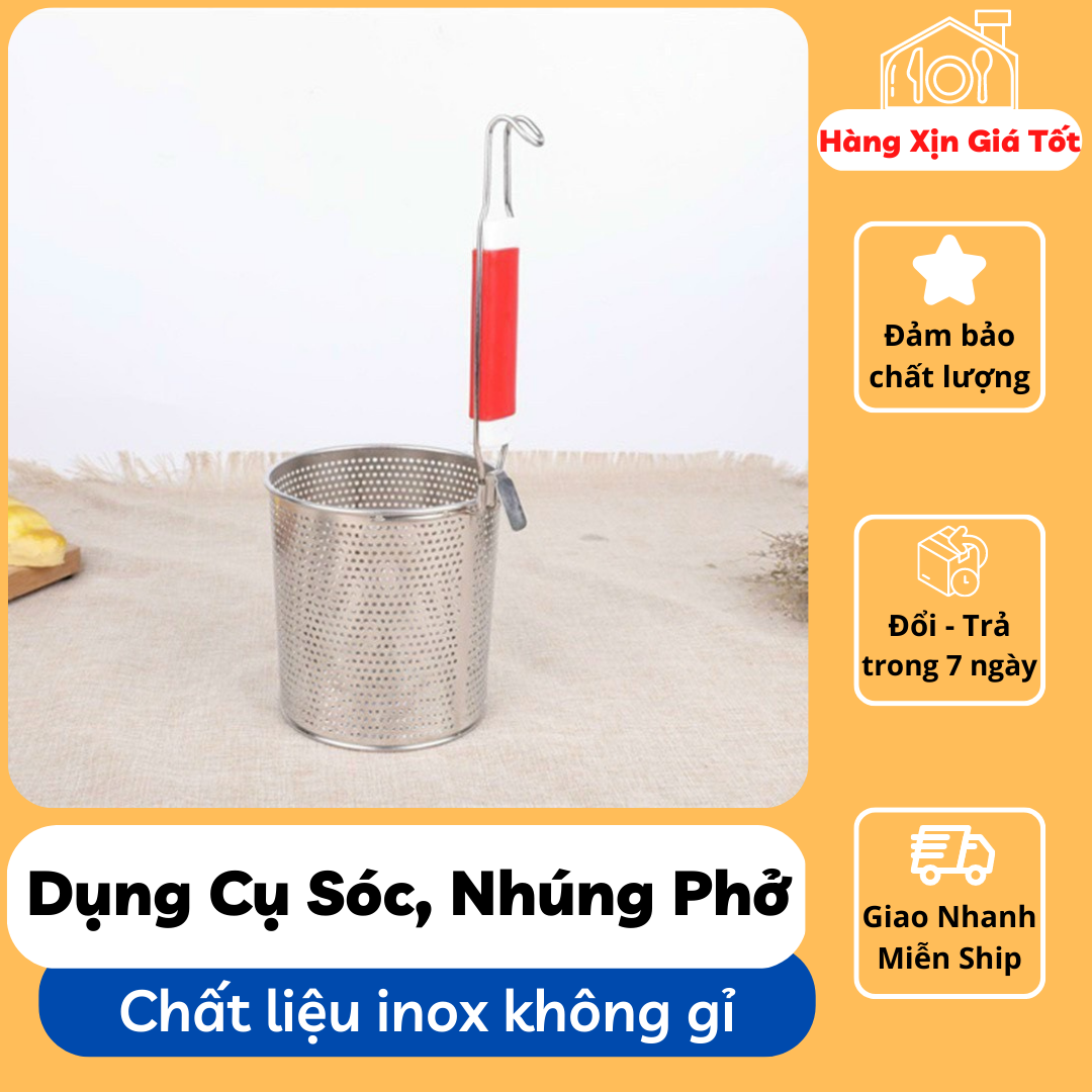 Dụng cụ trần nóng bún phở chất liệu inox an toàn sức khỏe