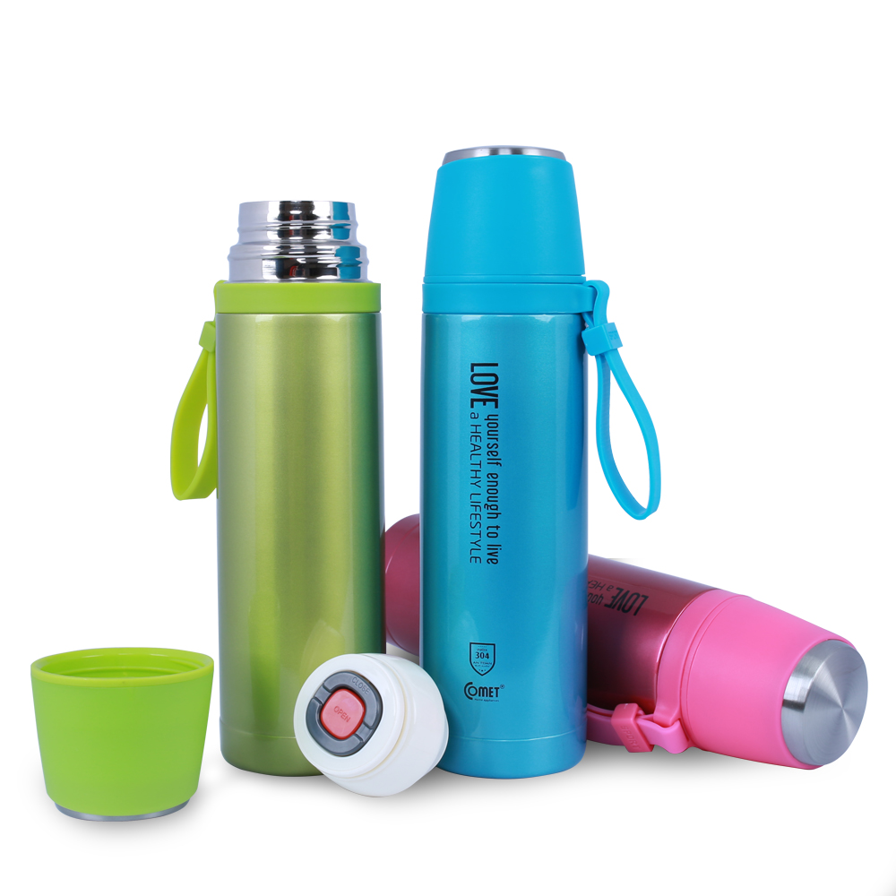 Bình giữ nhiệt 450ml comet, giữ nhiệt nóng lạnh 6-8 tiếng - ch12-43 - bình giữ nhiệt có chữ love yourself