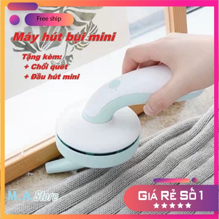 [HCM]Máy hút bụi mini cầm tay tiện dụng trong văn phòng, gia đình tặng kèm đầu hút nhỏ và chổi quét mẩu mới 2020