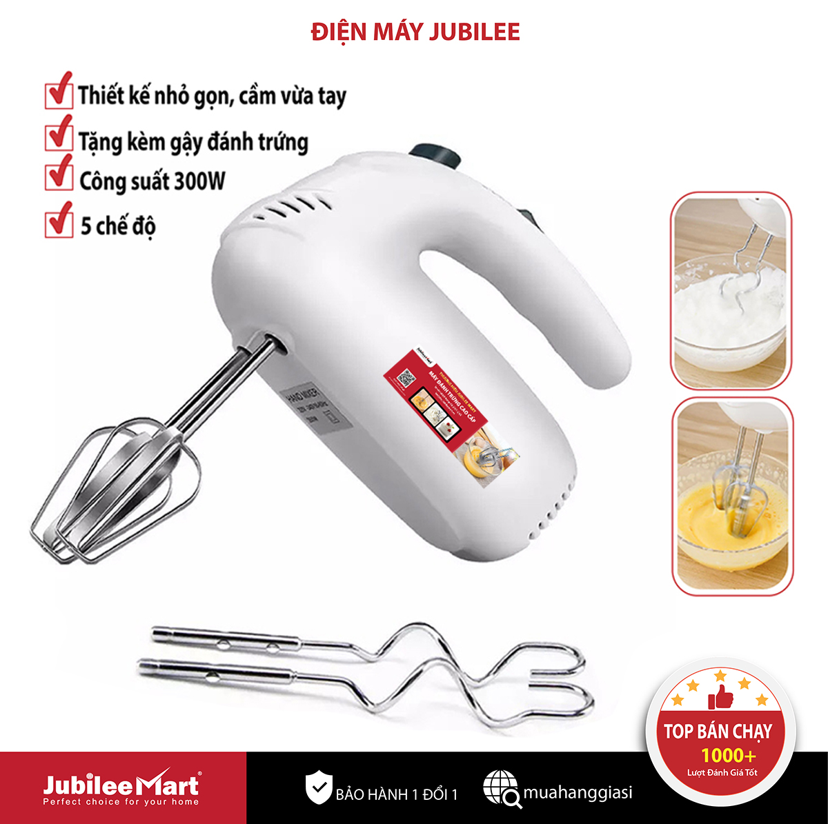 [GIAO HÀNG NHANH] Máy đánh trứng cầm tay 7 Tốc Độ Jubilee Mart - Máy đánh trứng mini - Máy Đánh Trứng Đa Năng Giá Rẻ Dùng Để Đánh Bột Làm Bánh , Đánh Trứng, máy đánh trứng cao cấp - BẢO HÀNH 1 ĐỔI 1