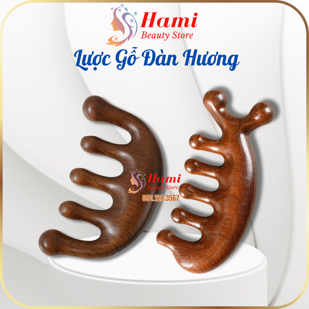 Lược gỗ đàn hương massage da đầu massage cổ vai gáy