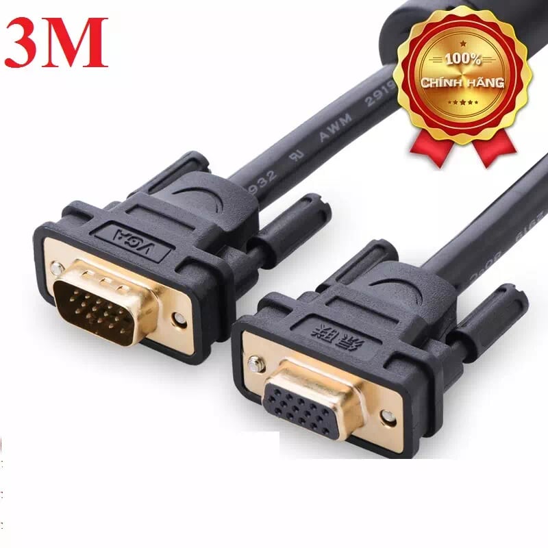 Ugreen 11615 3m màu đen cáp tín hiệu nối dài vga đầu mạ vàng vg103