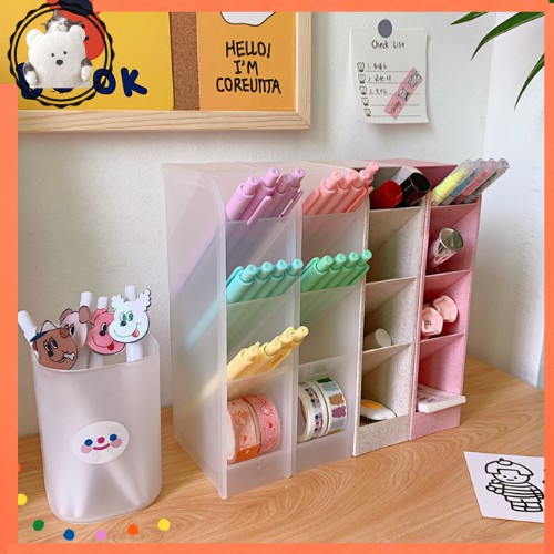 Kệ 4 tầng đựng bút mỹ phẩm cọ trang điểm 4 tầng Ống đựng bút phân loại bút 5 màu tùy chọn