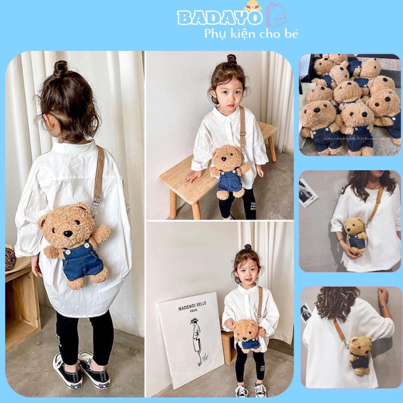 Túi đeo chéo gấu bông teddy dễ thương cho bé