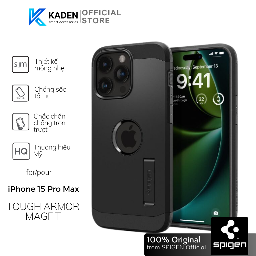 Ốp lưng spigen iphone 15 pro max tough armor– acs06594 - acs06593 - acs06595 - hàng chính hãng