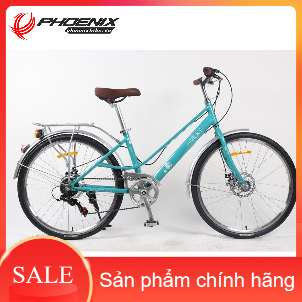 Xe đạp mini khung nhôm bánh 26 vicky sky 2024