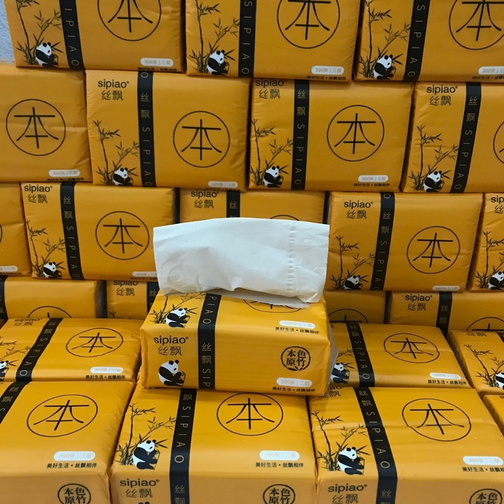 Giấy ăn gấu trúc sipao loại 1 300 tờ bịch 10 gói
