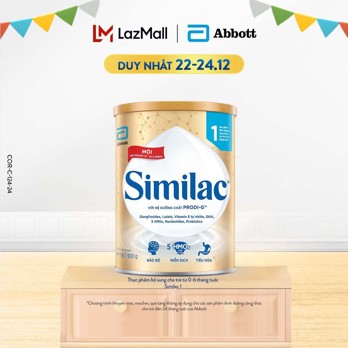 [CAM KẾT DATE MỚI] Sữa bột Similac 1 900g đột phá dinh dưỡng 5G cho trẻ từ 0-6 tháng tuổi miễn dịch khỏe nhanh trí tựa "5G"