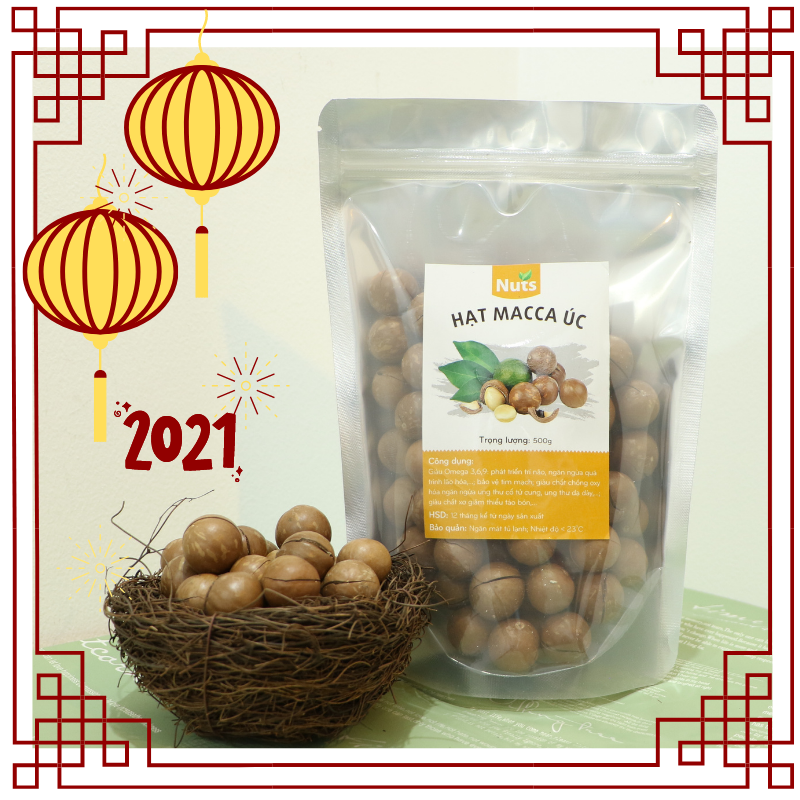 Hạt Mắc ca Úc ( Vỏ mỏng - thơm ngon) - Gói 500g- Annuts