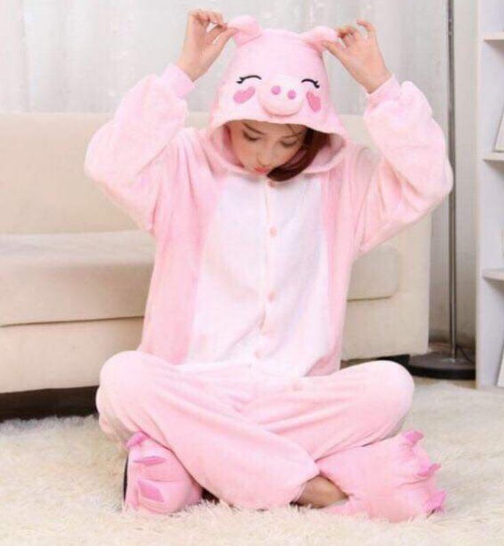 Bộ đồ thú heo hồng, bộ đồ cosplay,Bộ Đồ Thú Pijama Khủng Long Xanh Người Lớn
