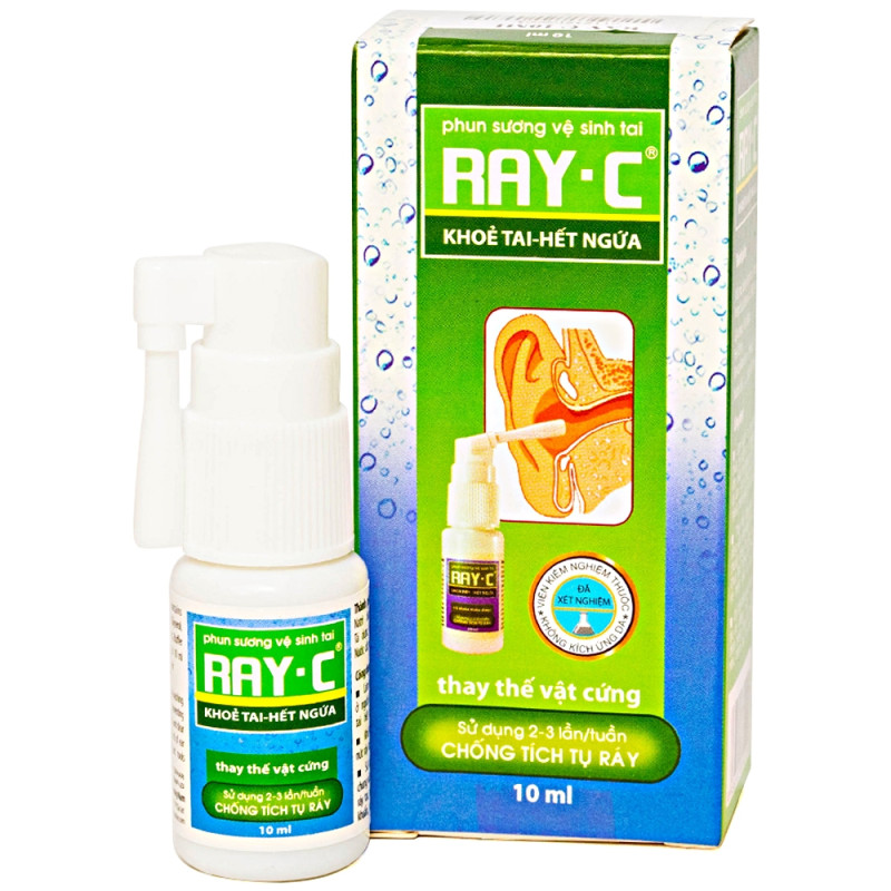 Ray-c, dung dịch phun sương vệ sinh tai, làm sạch ráy tai, chai 10ml