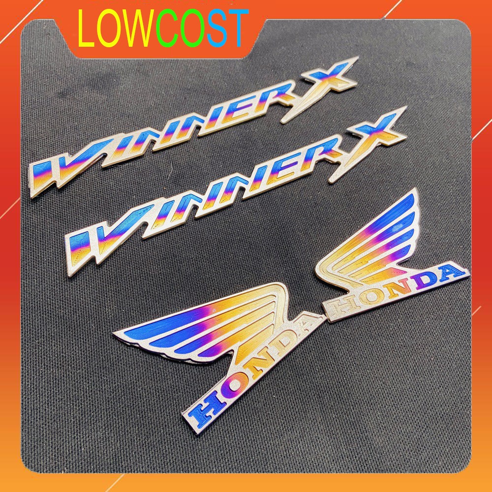 Bộ tem titan gr5 chữ, cánh chim honda dán cho winner x