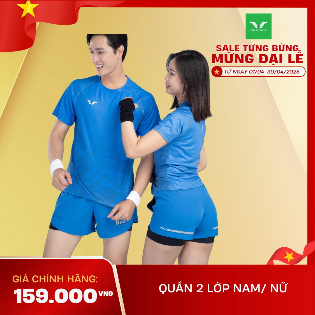  Quần chạy bộ 2 lớp QVN25-NAM lớp trong vải thun lạnh co giãn 4c ôm sát chân thoải mái vận động không gây khó chịu khi vận động 