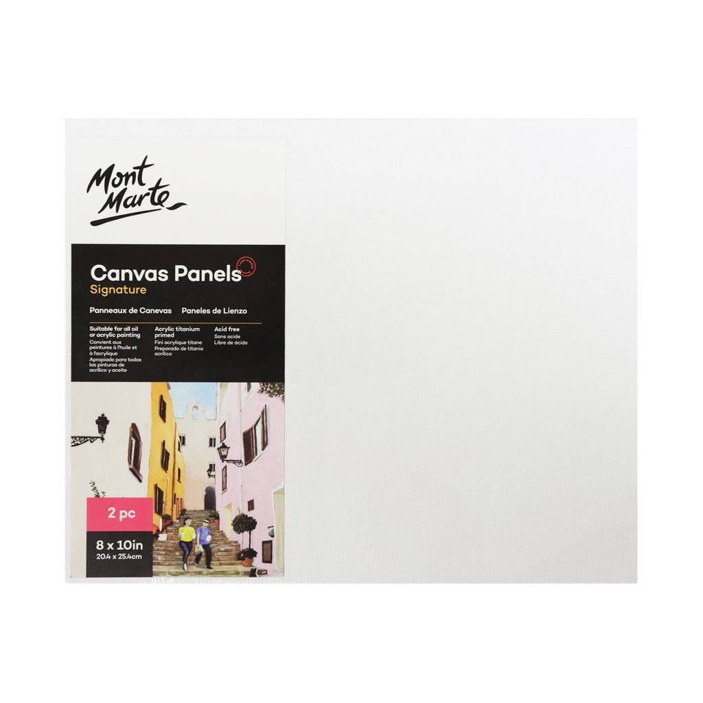 [Giao Hỏa Tốc] Bộ 2 Tấm Canvas Panels 20.4x25.4cm Mont Marte - Canvas Panels Signature 2pc 20.4x25.4cm - CMPL2025