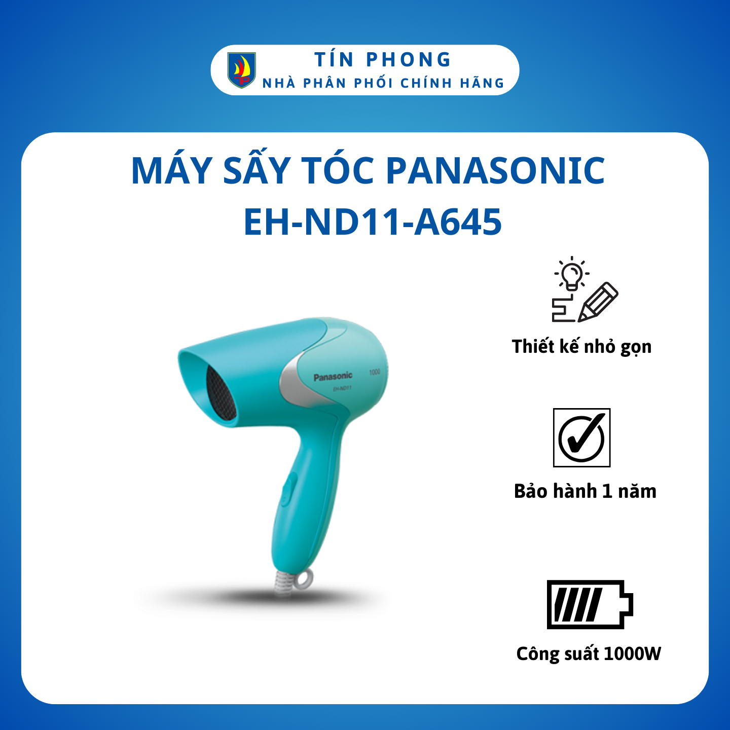 [Giao Hỏa Tốc 2H] Máy Sấy Tóc Panasonic EH-ND11-A645 Công suất 1000 W