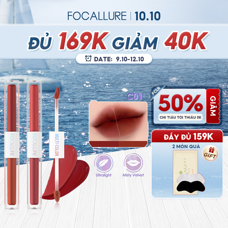 FOCALLURE Son tint 2 đầu son lì mịn như nhung - INTL