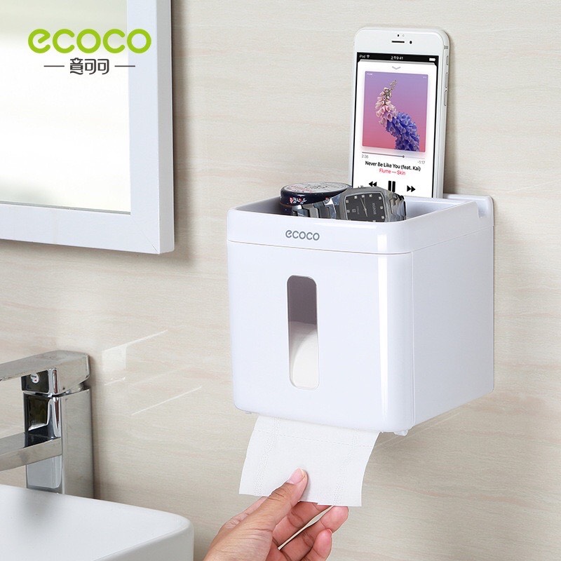 Hộp đựng giấy vệ sinh ECOCO vuông 1612, Hộp đựng giấy thông minh chống thấm nước
