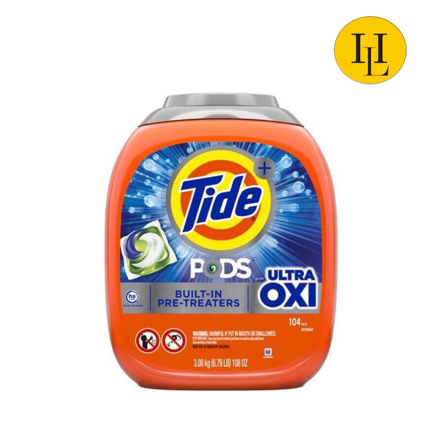 Thùng Viên Giặt - Xả 4 In 1 Tide Pods With Downy April Fresh Mỹ 104 Viên 2.85Kg