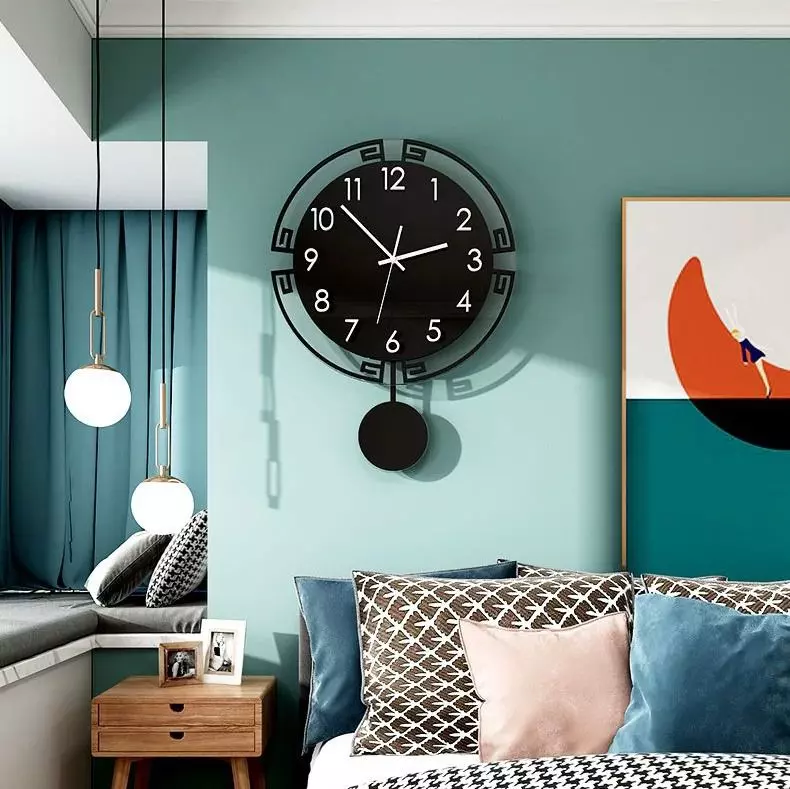 Đồng hồ treo tường quả lắc - trang trí phòng khách CL020 - Kích thước: 35x47, 40x54 cm