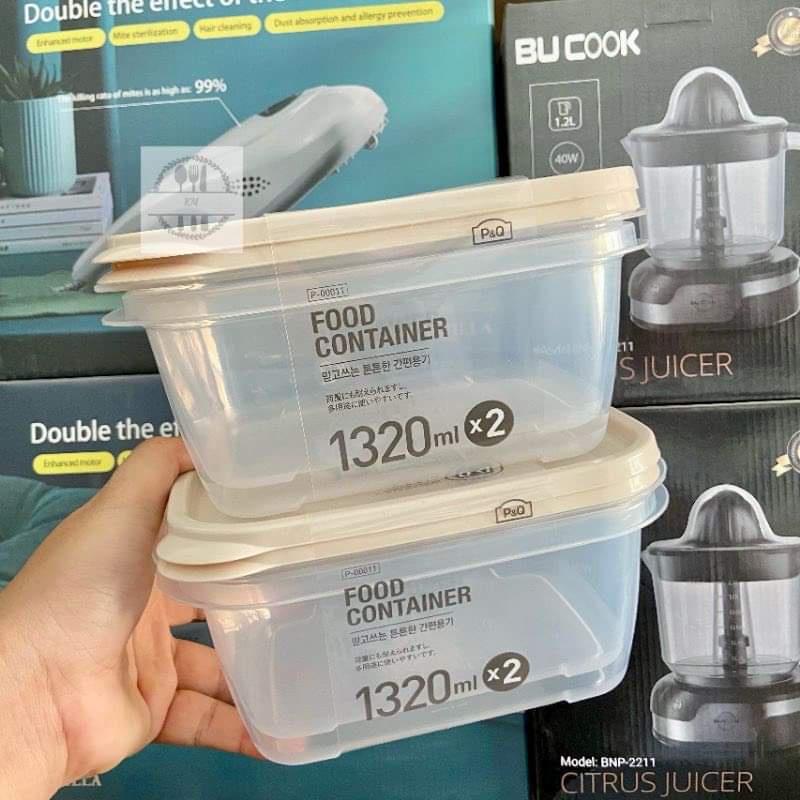 Set 2 hộp bảo quản thực phẩm lock&lock ez lock 1320ml p-00011
