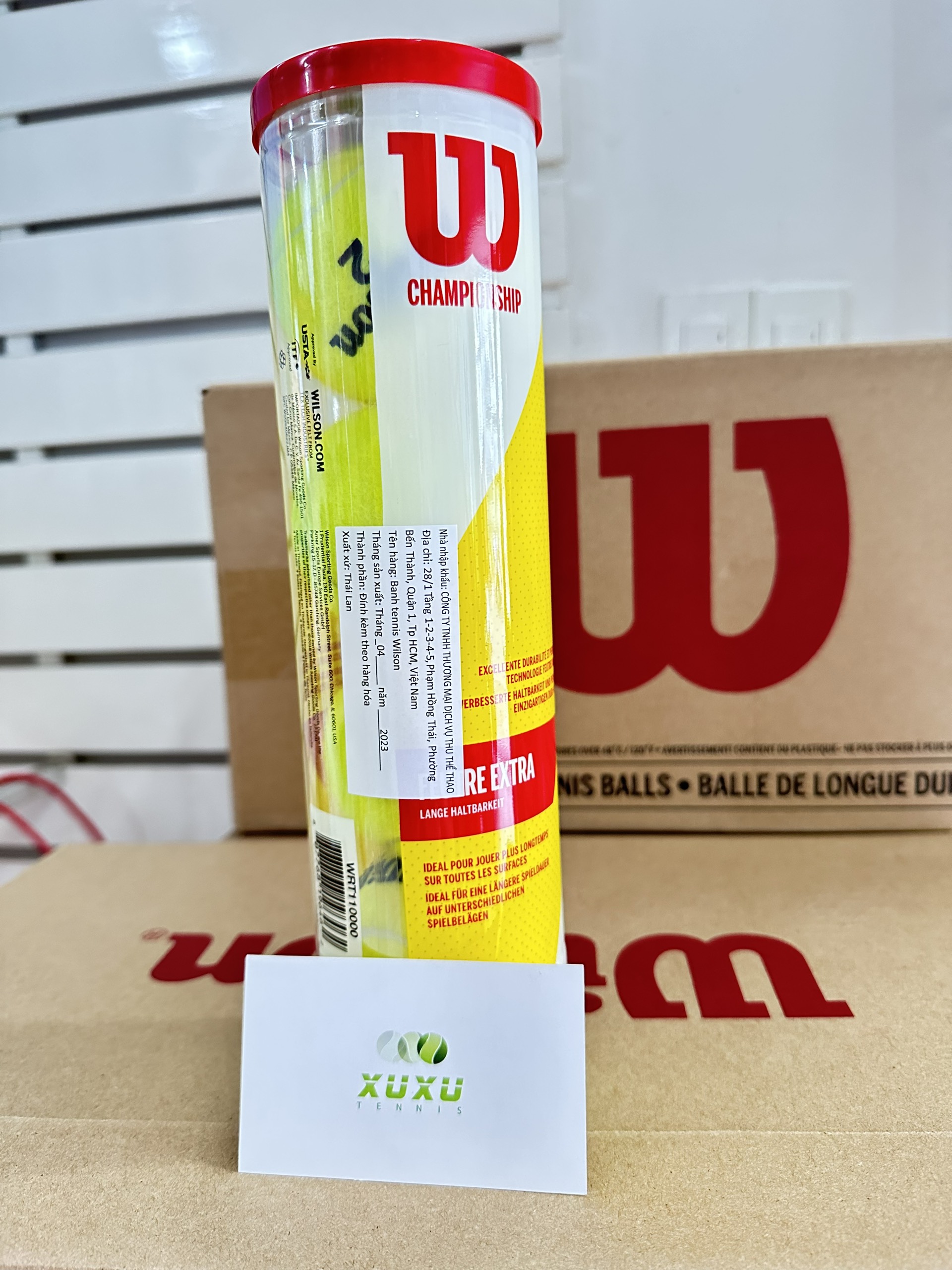 [HCM]Combo 2 Hộp Bóng Tennis Wilson Đỏ 1 Hộp 4 Trái