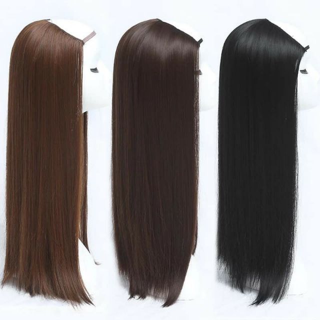 [ hàng loại 1 ] tóc giả nữ kep u thẳng dài, tóc giả kẹp 3/4, tóc giả kẹp