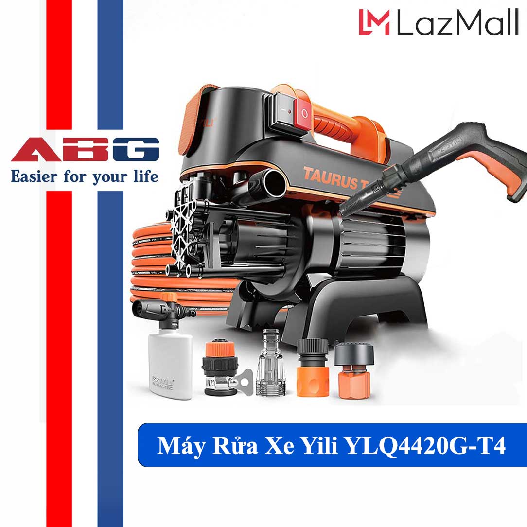 Máy Phun Xịt Rửa Xe Cao Áp YILI YLQ4420G-T4 Động Cơ Lõi Từ Plus Công Suất 1500W Thiết Bị Chuyên Dụng Cho Cửa Hàng Rửa Xe Và Nhà Xưởng, Dùng Ngoài Trời Và Sân Vườn –Máy Xịt Rửa Xe, Máy Rửa Xe Áp Lực Cao, Máy Rửa Xe Gia Đình, Máy Xịt Rửa - BH 6Tháng