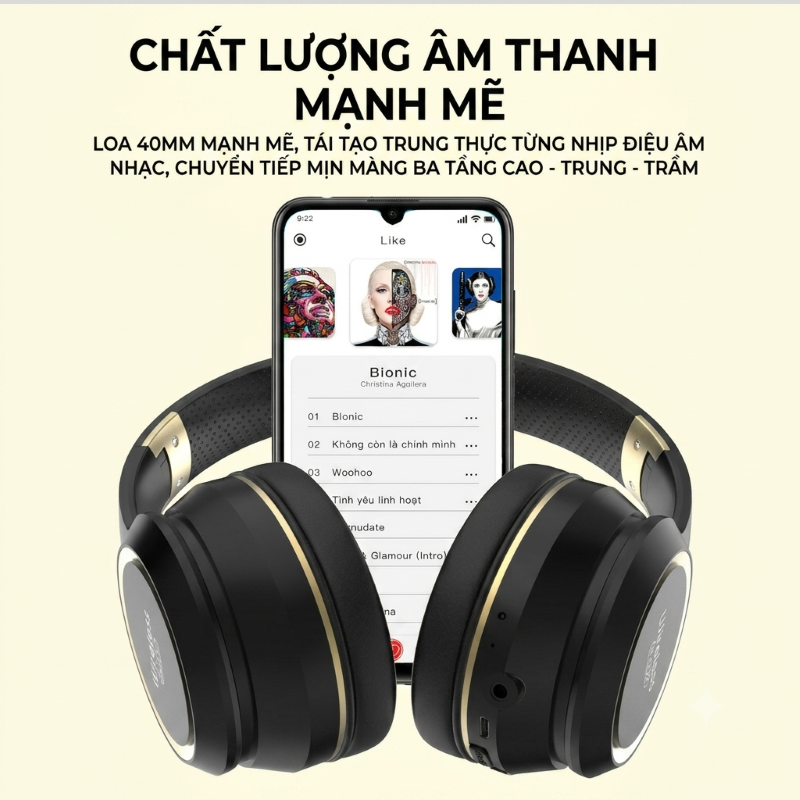 Tai Nghe Bluetooth KH20 Chụp Tai Không Dây Bluetooth 5.0 Mic ENC Khử Ồn Pin 400mAh Hỗ Trợ Jack 3.5 Cho Máy Tính Điện Thoại