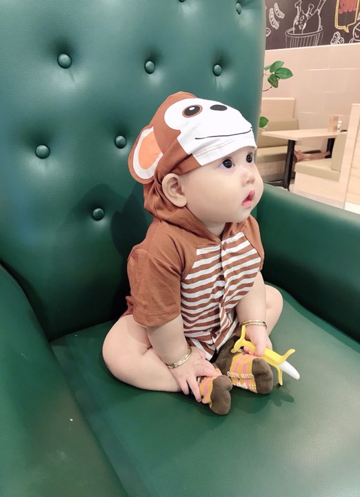 Body hình thú - Khỉ nâu 100% cotton