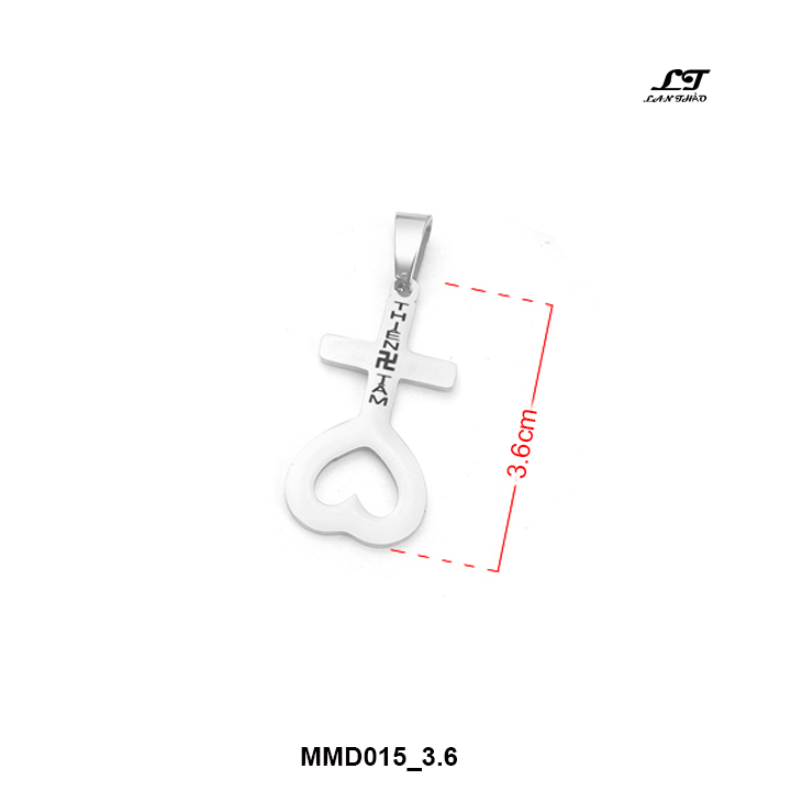 Mặt dây chuyền thiên tâm may mắn + tặng kèm dây đeo mmd015-3.6cm