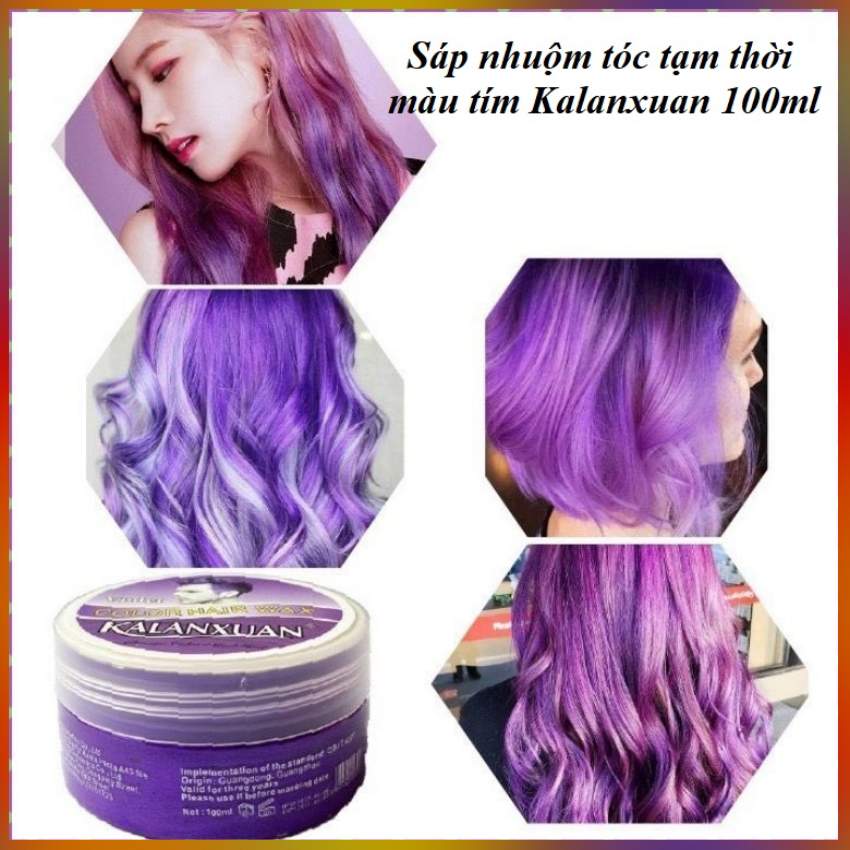 Sáp Nhuộm Tóc Màu Tím Đổi Màu Tóc Tạm Thời KALANXUAN 100Ml/Hộp