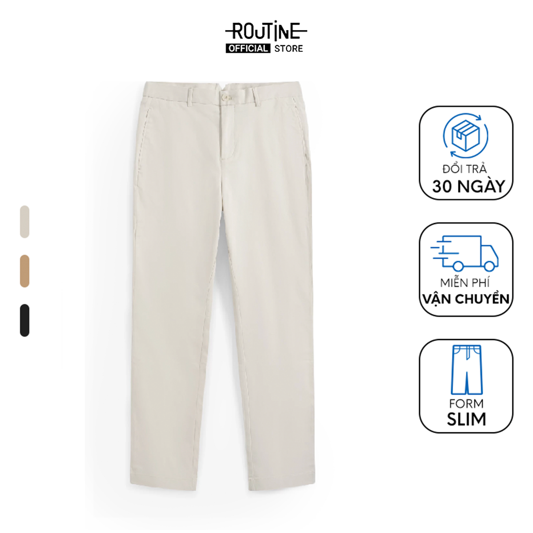 Quần Kaki Nam Ống Ôm Cotton Trơn Form Slim - Routine 10S23PCA008
