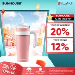 Bình giữ nhiệt Stay Hydrate 1200ml Sunhouse KS-TU1200SP - Inox 304 - Giữ nhiệt 6-8h - Ống hút tiện lợi