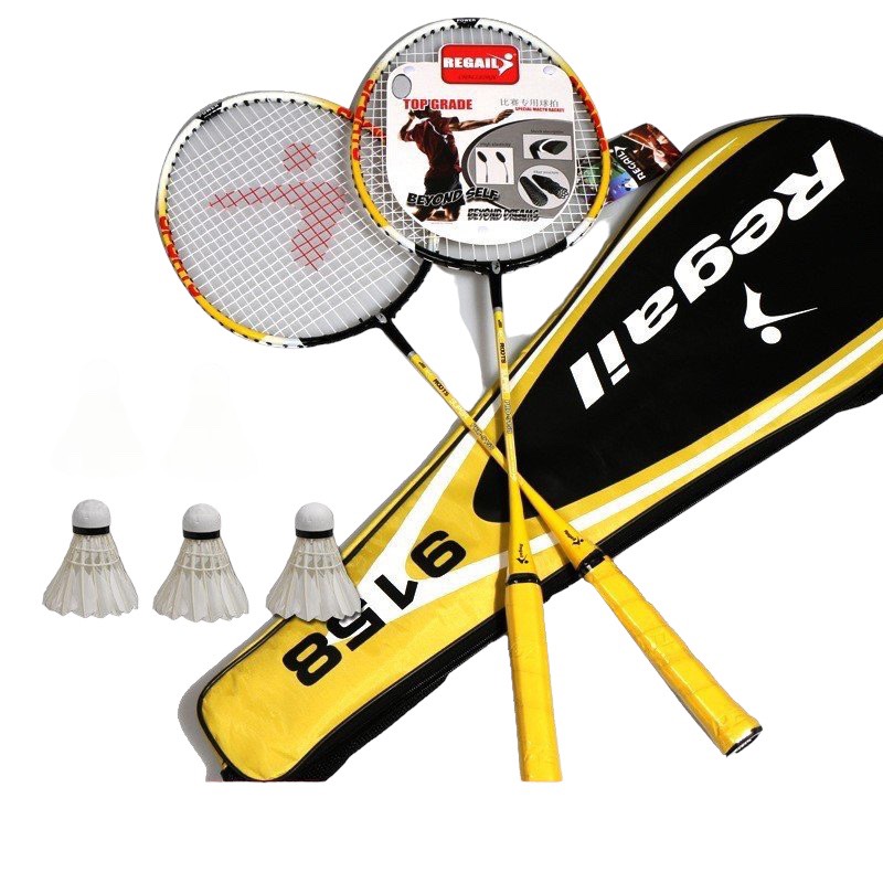  Set 02 vợt cầu lông Regail giá rẻ chất lượng cao tặng kèm túi đựng và 03 quả cầu luyện tập 