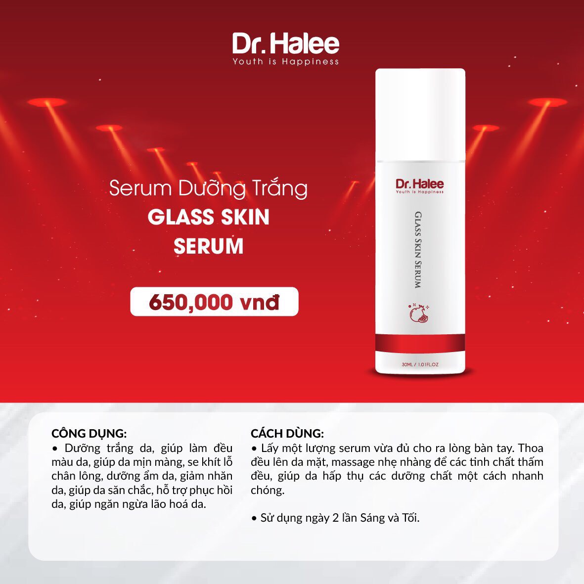 Serum dưỡng trắng, ngăn ngừa lão hoá -glass skin serum drhalee