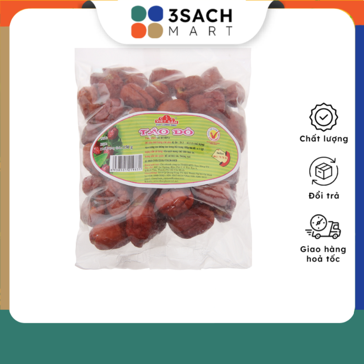 Táo đỏ việt san - gói 150gr
