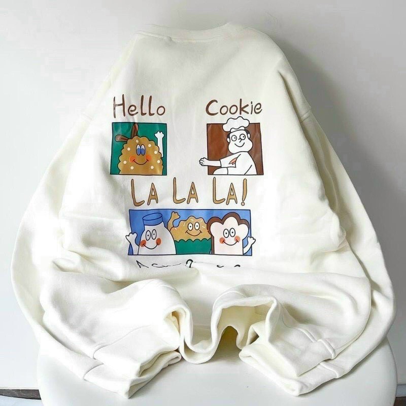 Áo nỉ hoodie cooki trắng trẻ trung hàn quốc hot trend