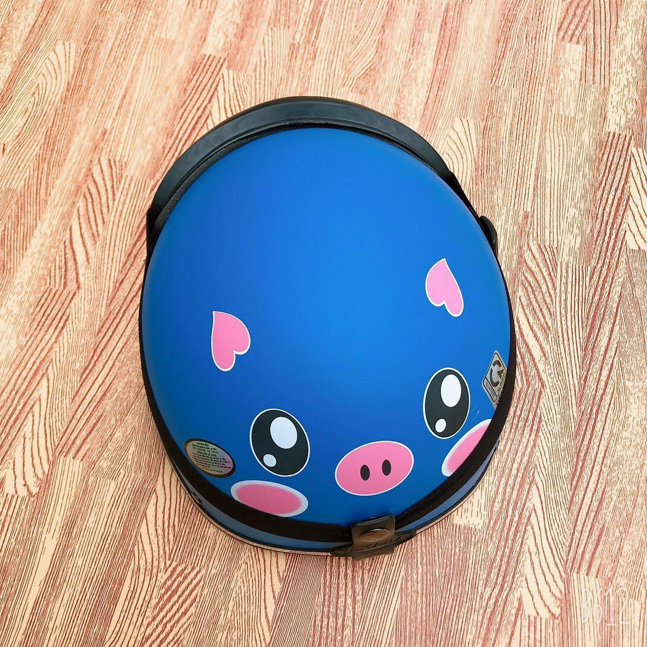 [HCM]Mũ bảo hiểm nửa đầu hình Heo (Hồng + Xanh) dễ thương + Tặng kính UV - Nón bảo hiểm kính con heo Nón bảo hiểm kính in hình