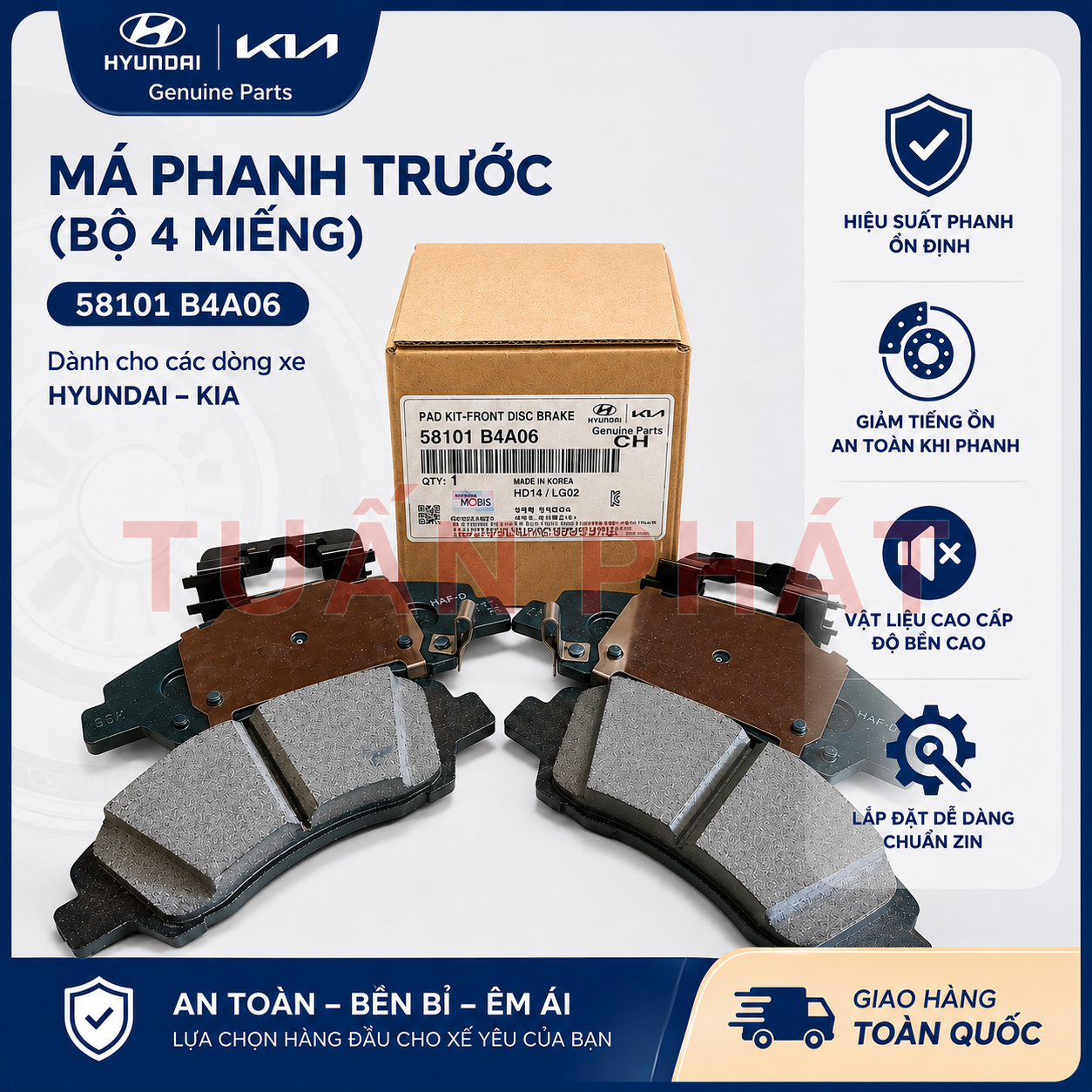 Má Phanh Trước Hyundai I10 2014-2020