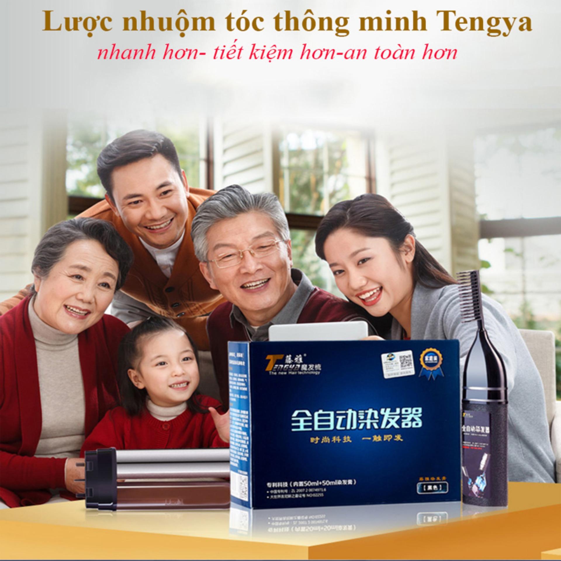 Lược nhuộm tóc thông minh, lược nhuộm tengya 1 nút bấm chải đều, nhuộm đẹp, không hại da đầu