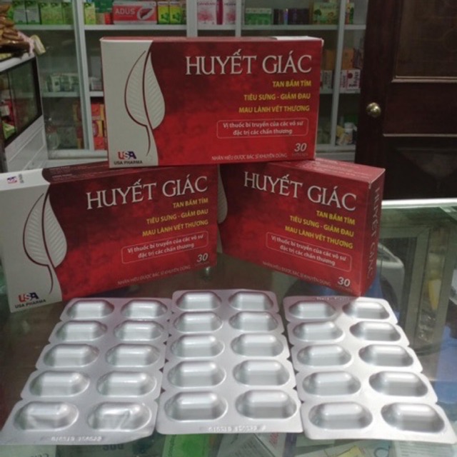 Huyết Giác Tan bầm tím, Tiêu sưng, Giảm đau, Mau lành vết thương hiệu quả nhanh chóng hộp 30 viên chính hãng