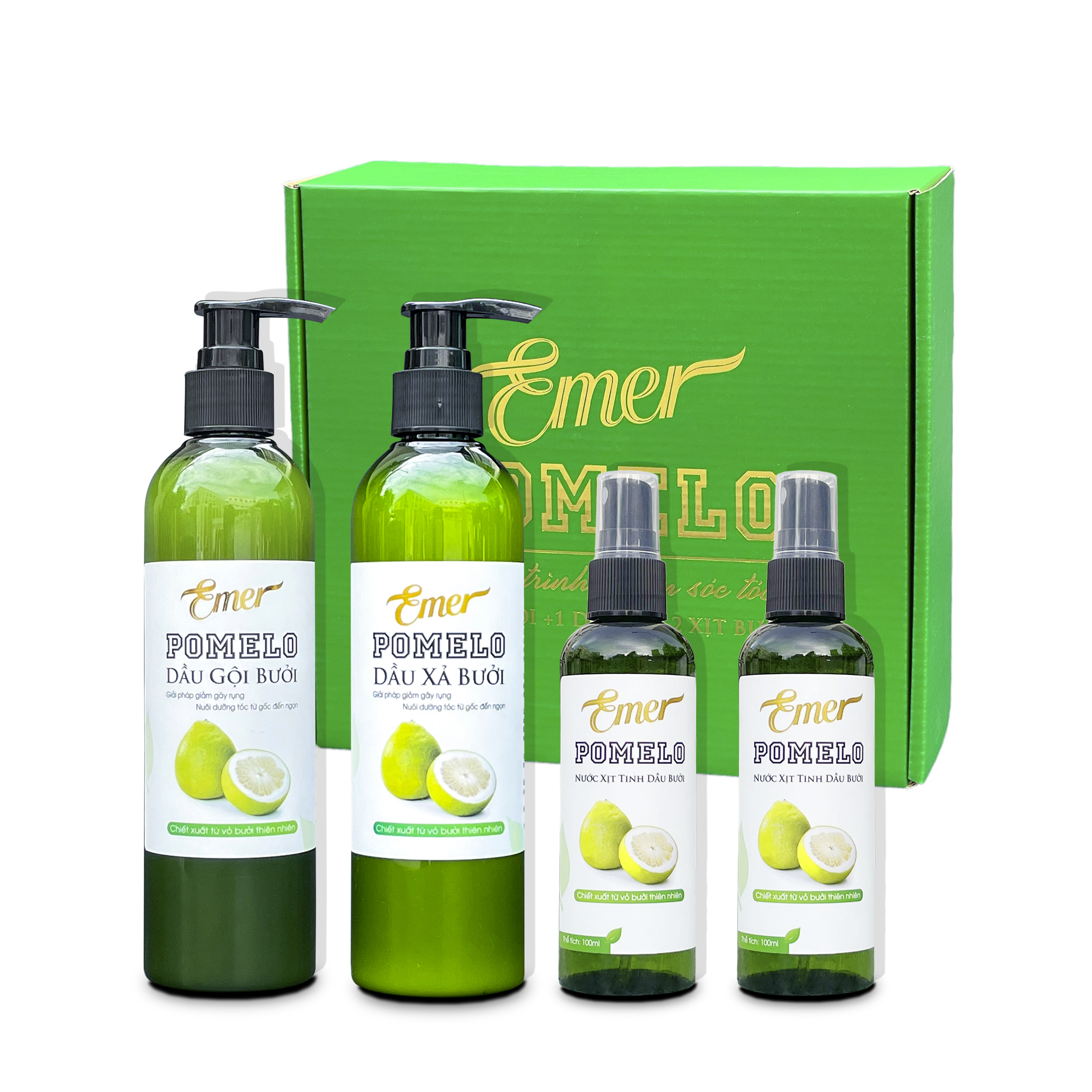 Liệu trình chăm sóc tóc dầu gội dầu xả xịt tóc bưởi Pomelo chăm sóc toàn diện từ gốc đến ngọn