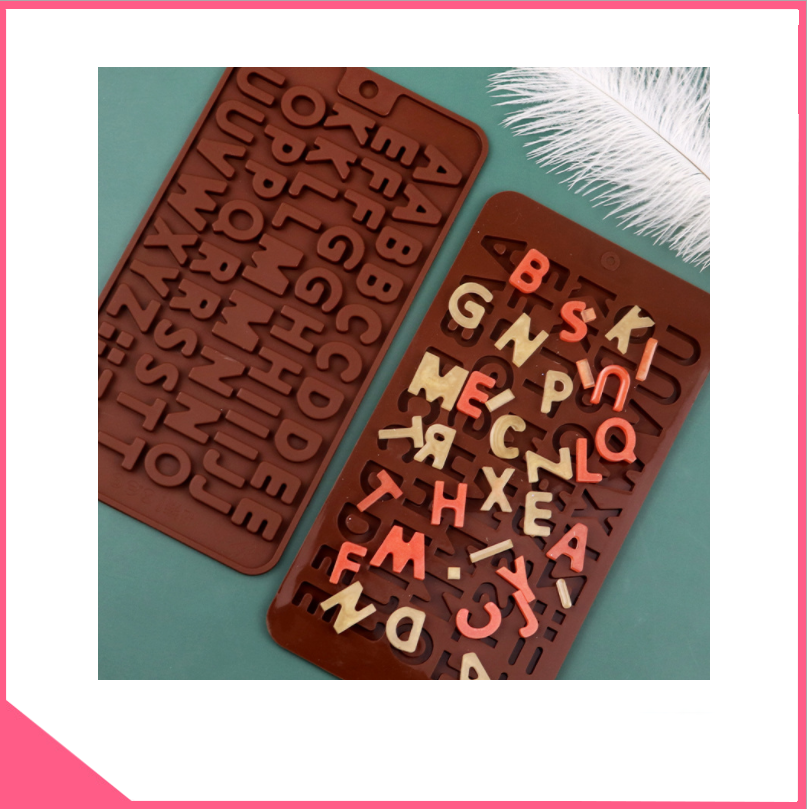 Khuôn silicon làm rau câu socola 24 chữ cái