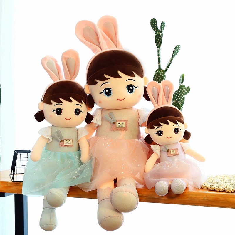 Búp bê love tai thỏ -gấu bông búp bê cao cấp cho bé - gấu bông mina