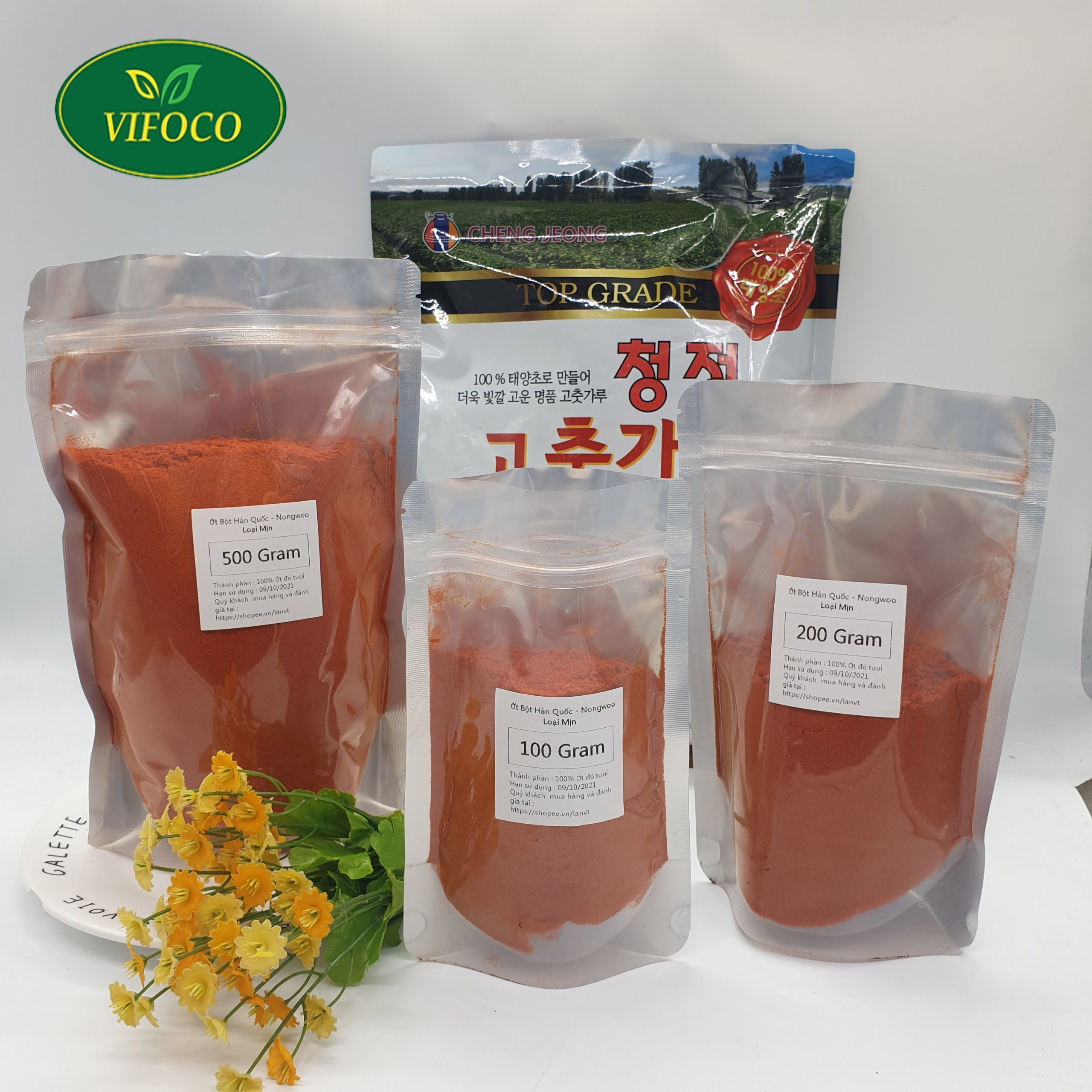 100G Ớt Bột Mịn Hàn Quốc  - NONG WOO ( Túi Zipper)