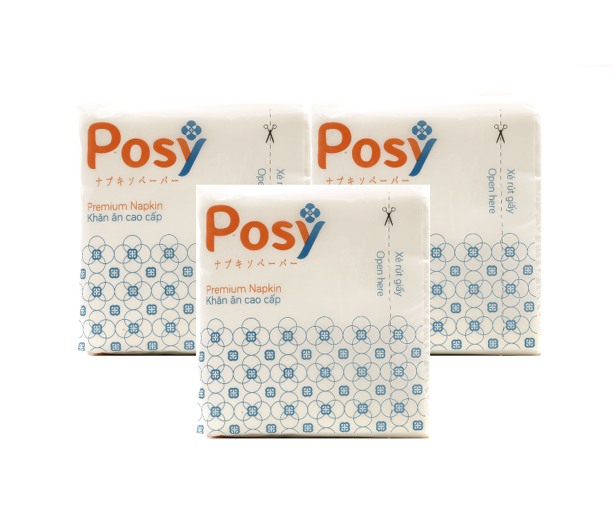 Khăn giấy ăn Posy rút 02 lớp 150 miếng/ gói