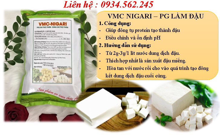 - Phụ gia làm đậu -Tạo đông tụ protein - Thay thế nước chua