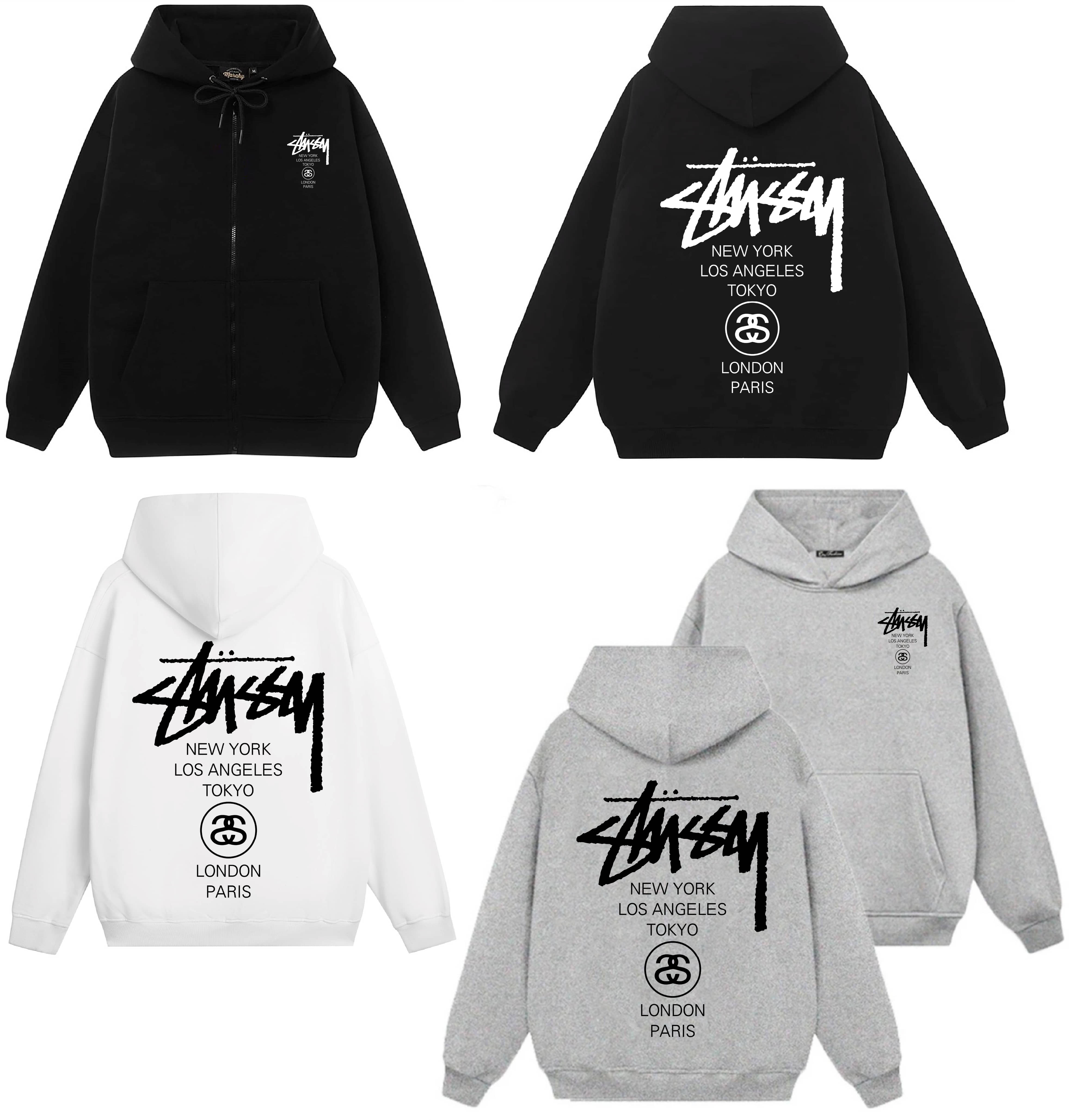 Áo hoodie zip stussy london