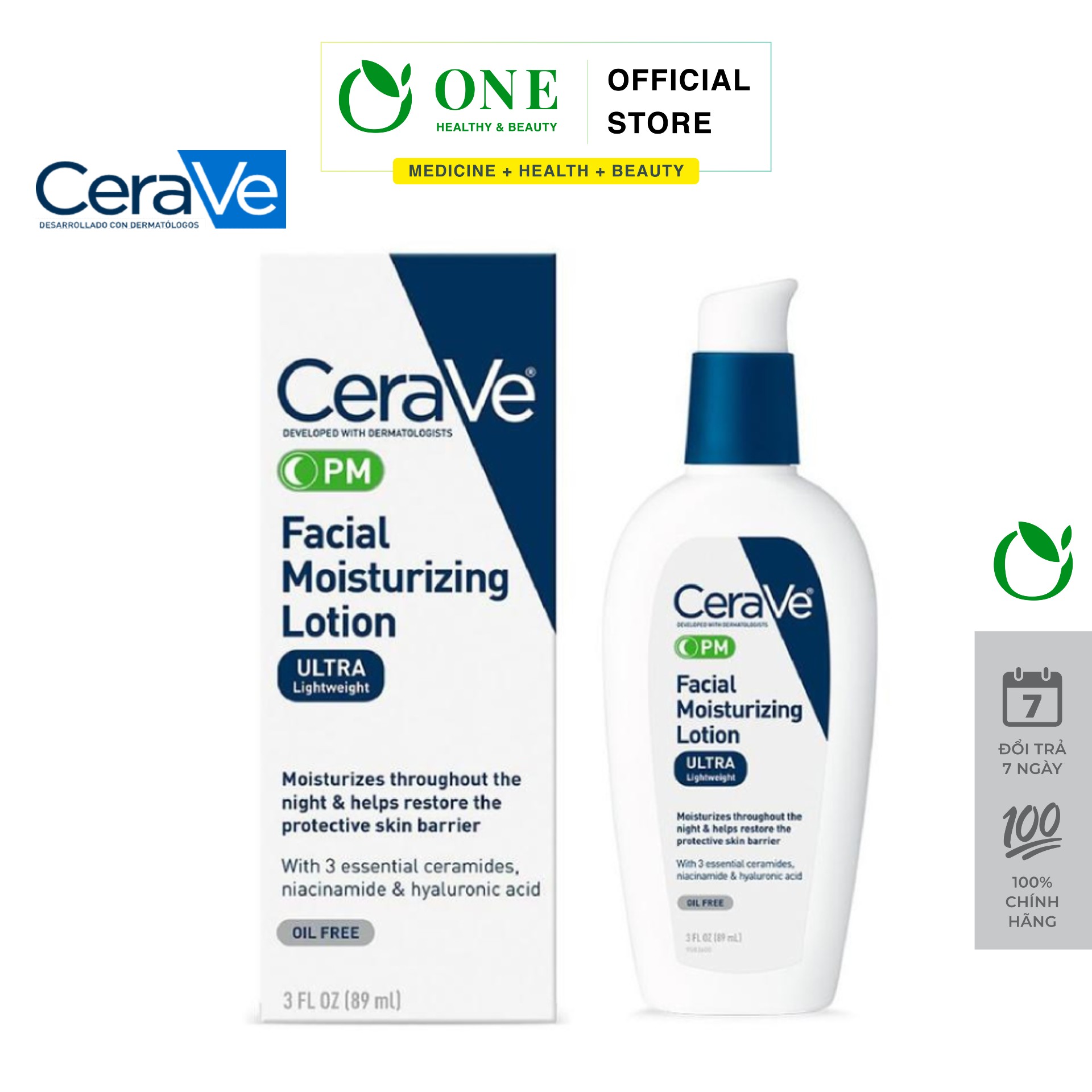 Kem dưỡng da ban đêm Cerave PM Facial Moisturizing Lotion 60ml, 89ml