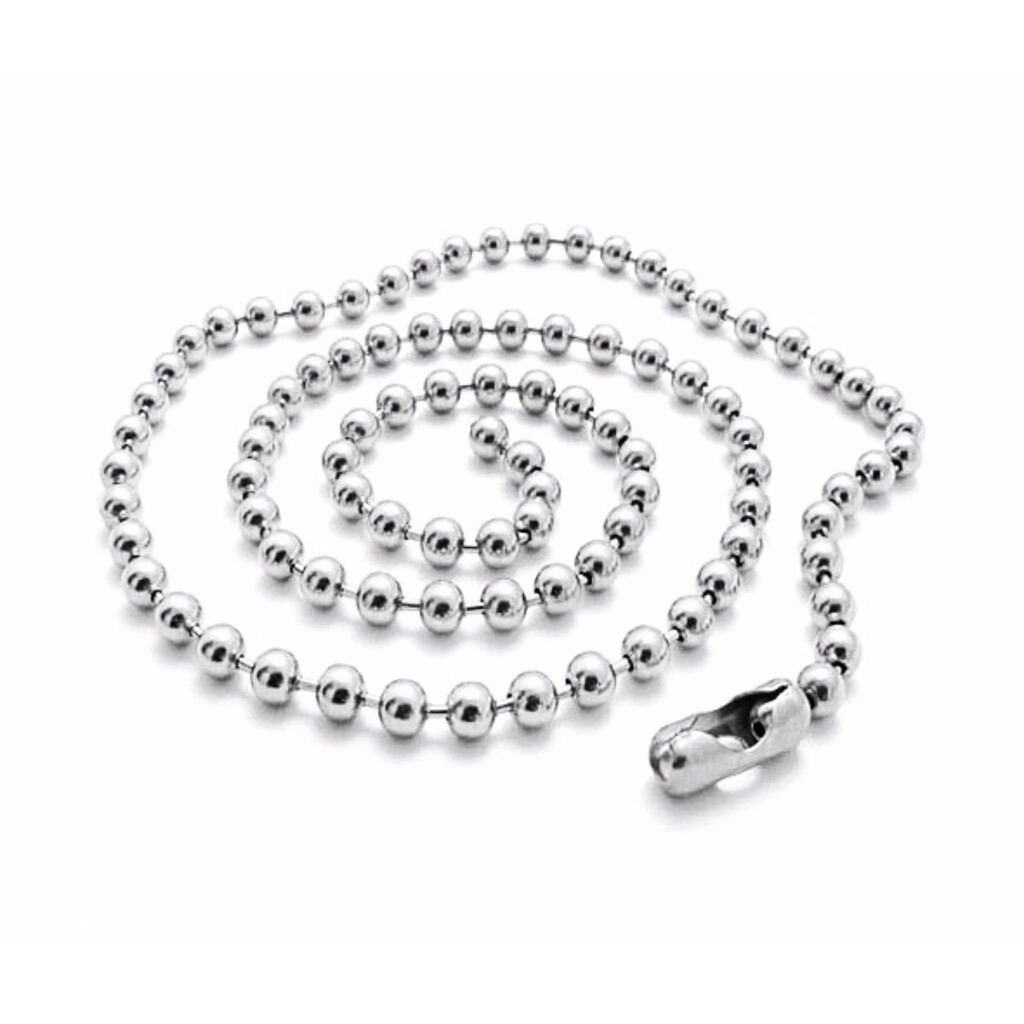 Dây chuyền bi inox cao cấp 100% không đen 60cm-2mm vòng cổ bi titan không đen rỉ